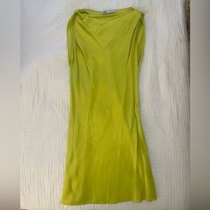 silky slip dress 🍋🍋🍋 lemon lime from Zara